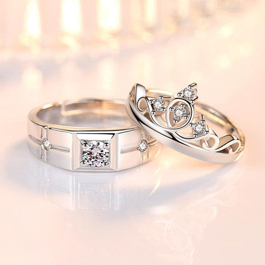 Crown Men's And Women's Diamond Couple Ring