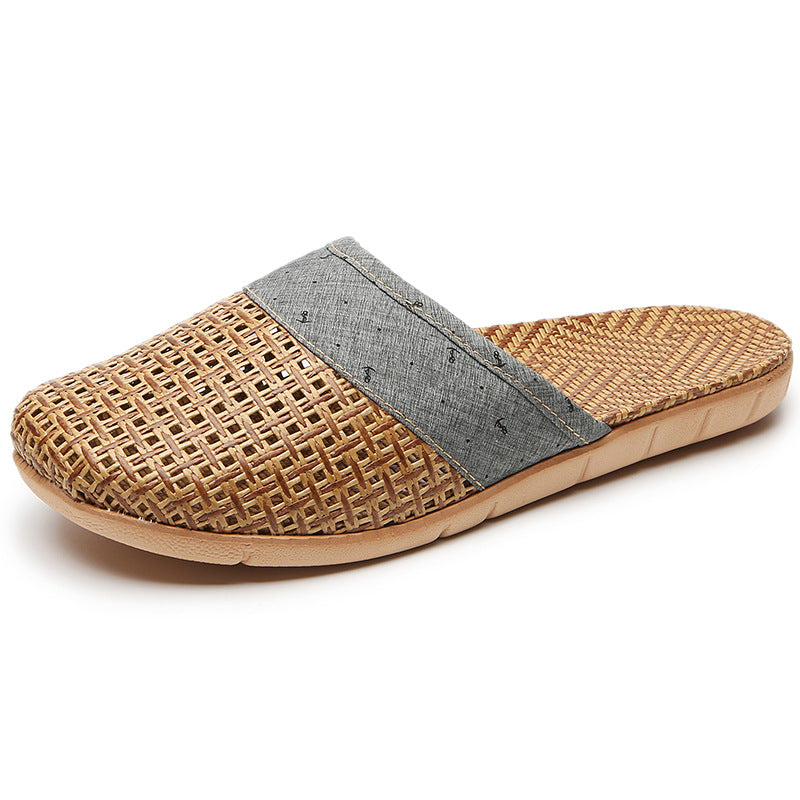 Silent Non-slip Rattan Linen Bamboo Woven Linen Grass Slippers