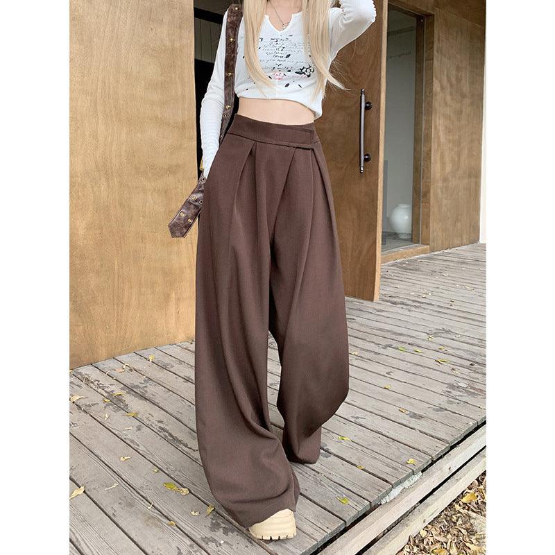 High Waist Drooping Loose Casual Mopping Suit Pants