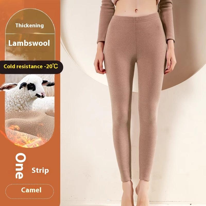 Warm Cashmere Leggings Winter Solid Slim Pants Fashion Trousers For Women Clothing