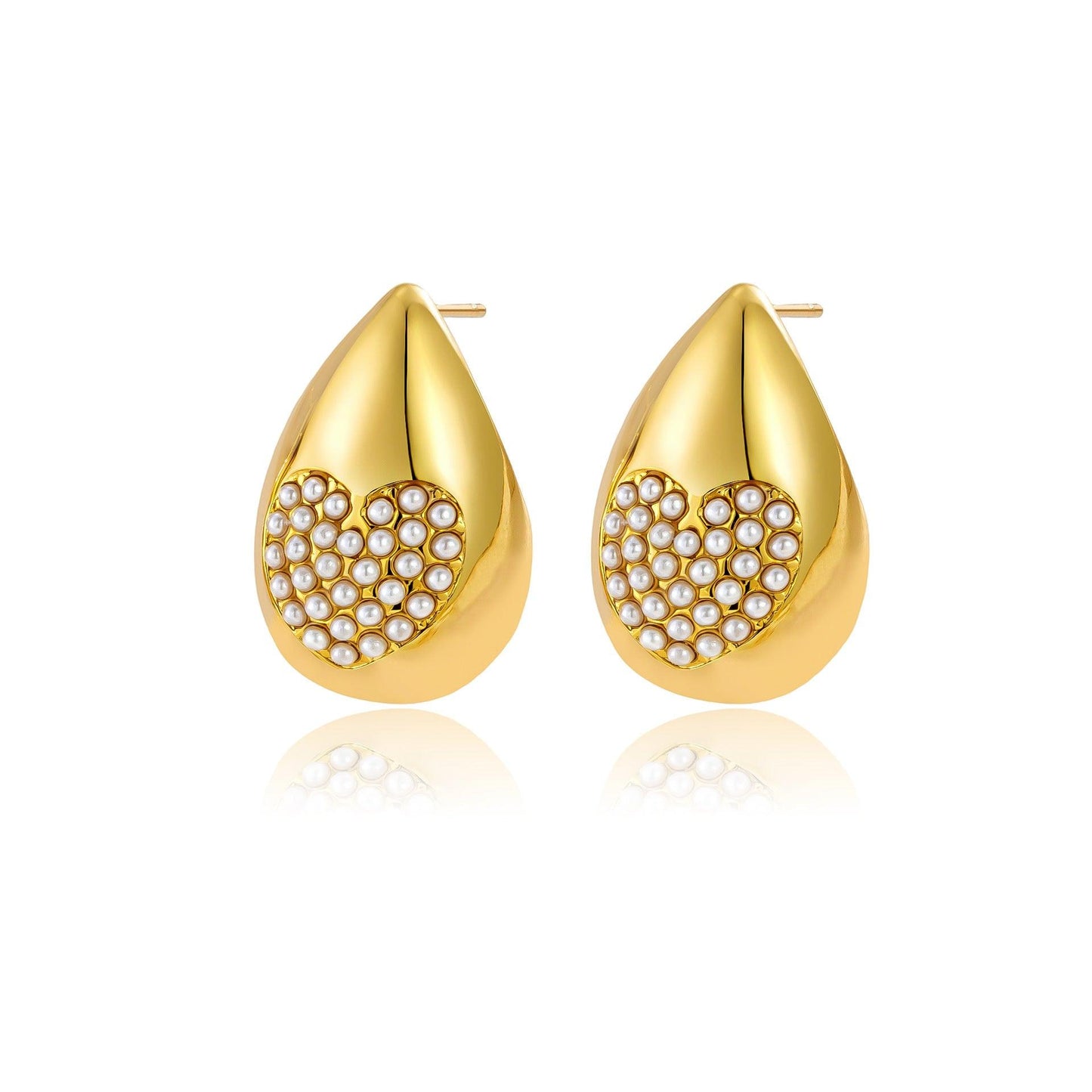 18K Gold Stainless Steel Simple Geometric Water Drop Ear Studs fashion earrings