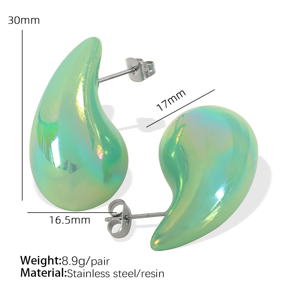 Gradient Color Hollow Water Drop Earrings Fashion Little Luxuries