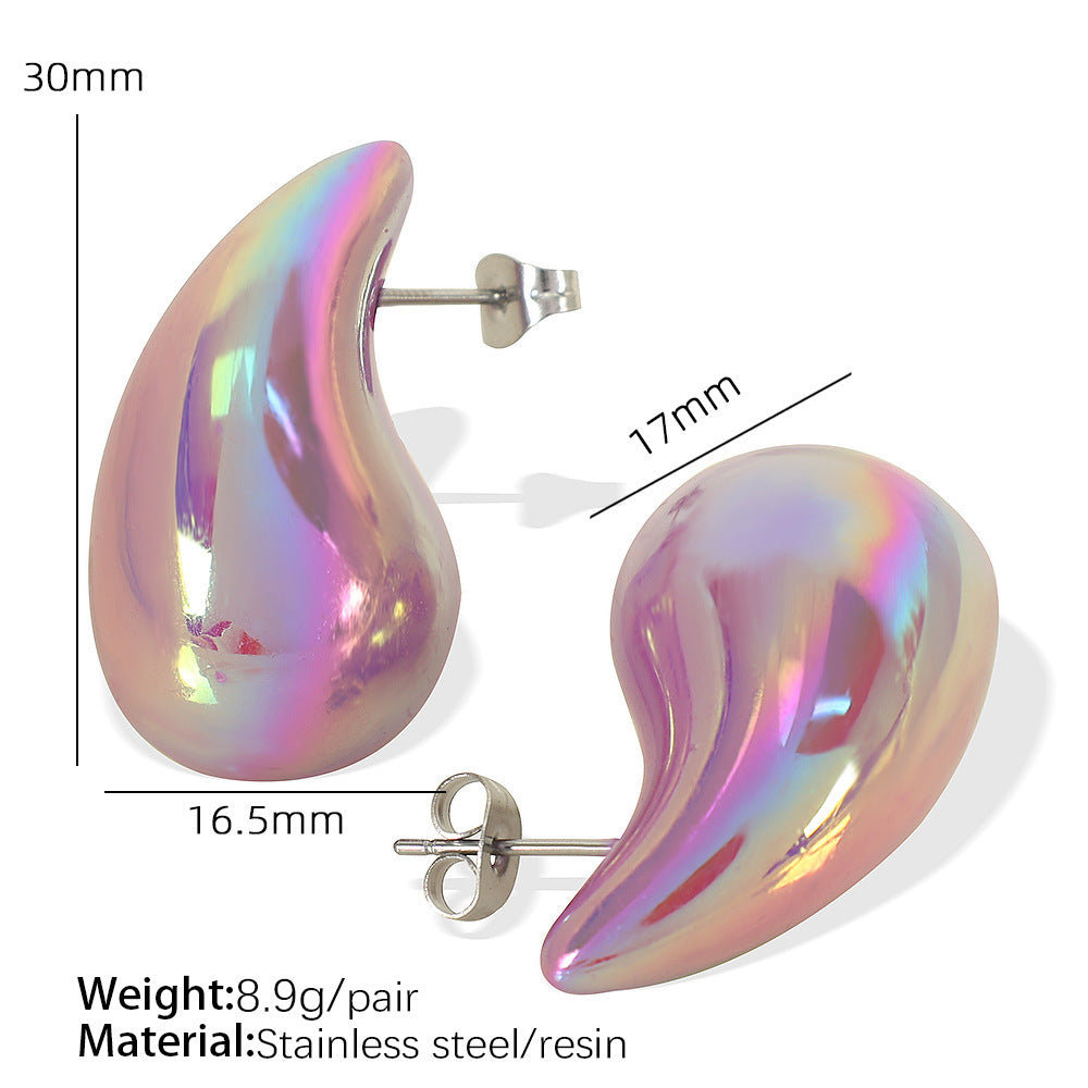 Gradient Color Hollow Water Drop Earrings Fashion Little Luxuries