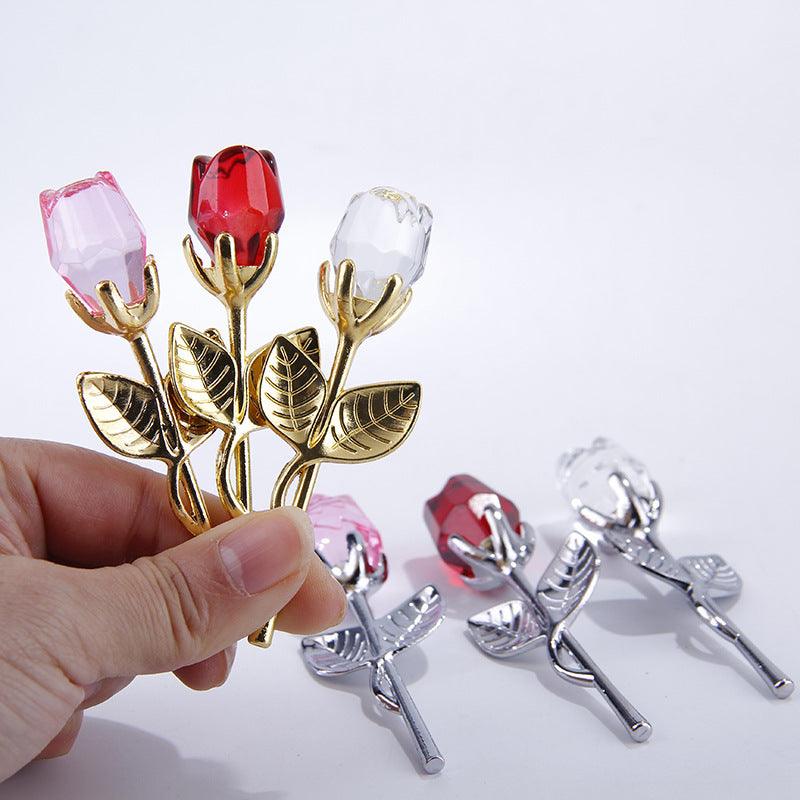 Valentines Day Creative Gift Crystal Rose Crafts Ornaments