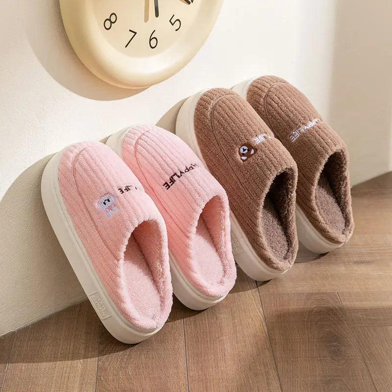 Cute Rabbit Slippers Winter Warm Home Shoes Non Slip Plush Bedroom Slippers Winter Slippers Little Luxuries 