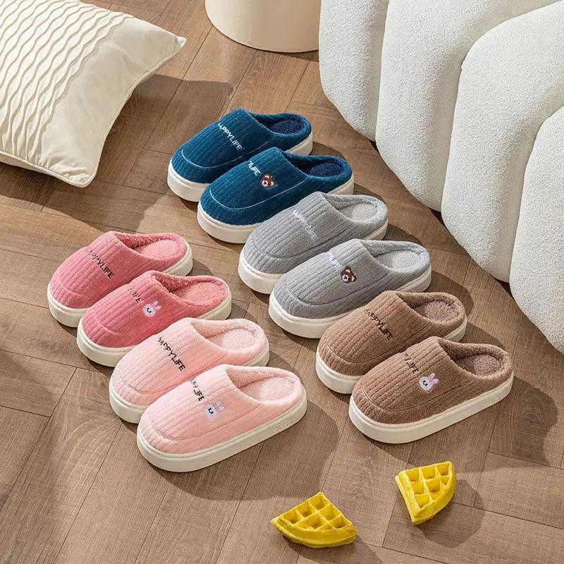 Cute Rabbit Slippers Winter Warm Home Shoes Non Slip Plush Bedroom Slippers Winter Slippers Little Luxuries 