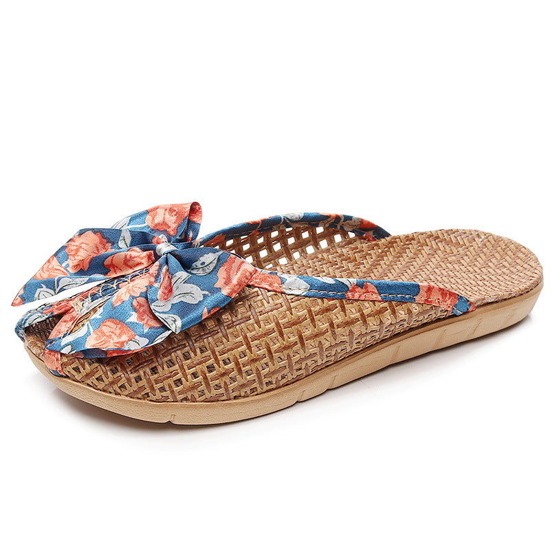 Home Breathable Indoor Rattan Slippers For Women