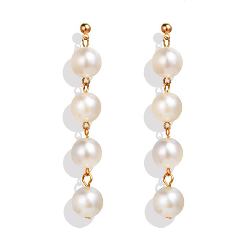 Vintage Pearl Creative Simple Pearl Long Earrings Little Luxuries