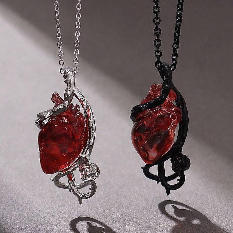 Heart Couple Necklace Exaggerated Design Clavicle Chain