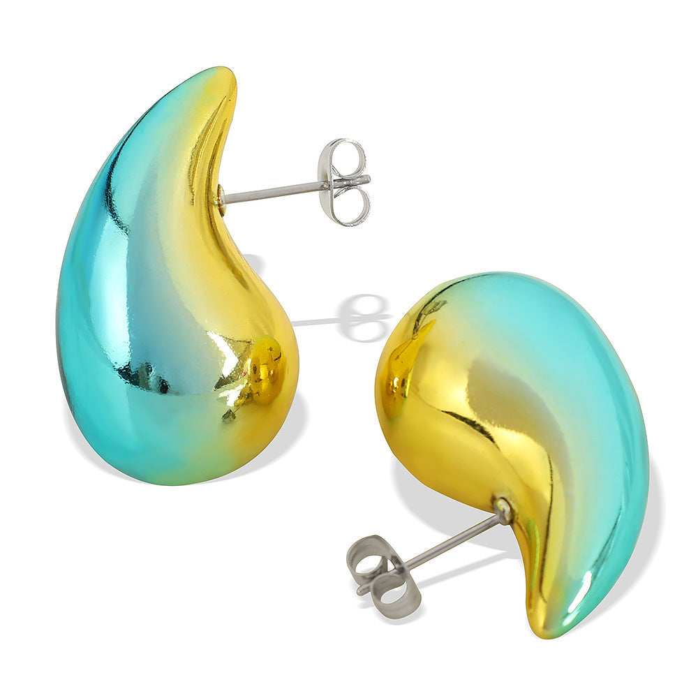 Gradient Color Hollow Water Drop Earrings Fashion Little Luxuries