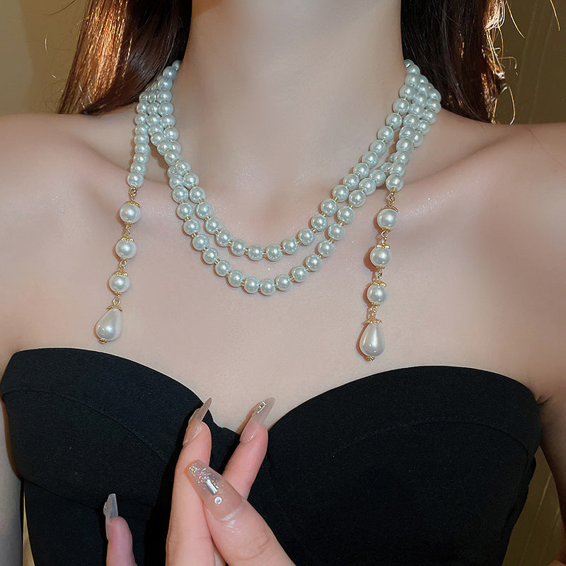 Irregular Long Pearl Necklace Niche