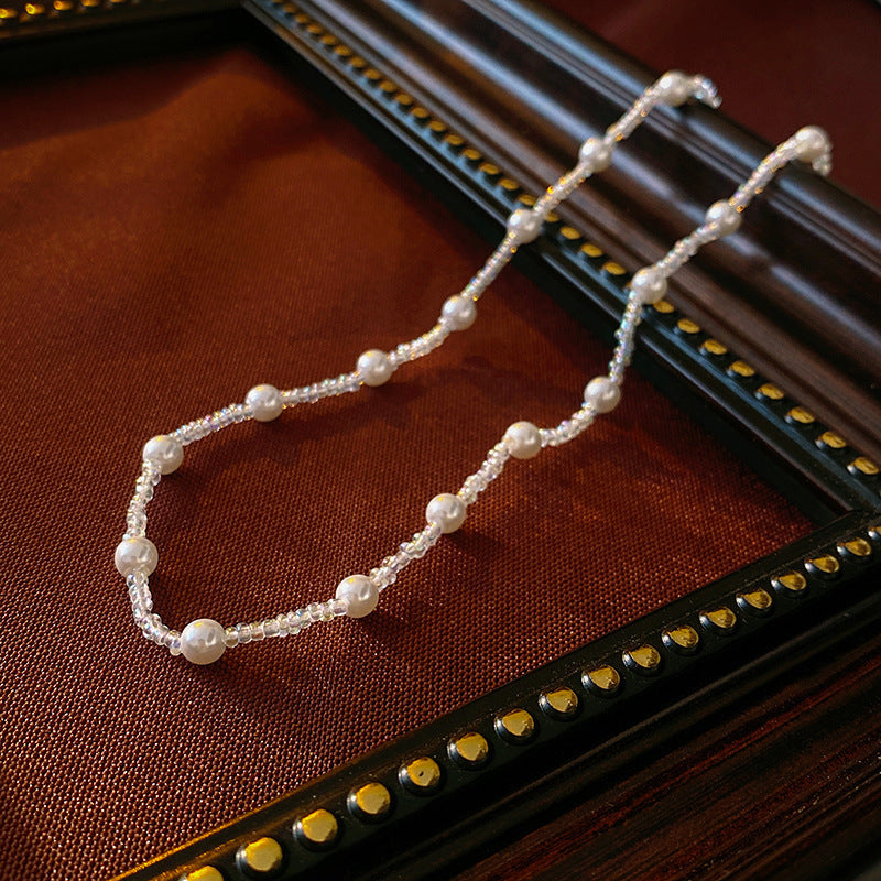 Irregular Long Pearl Necklace Niche