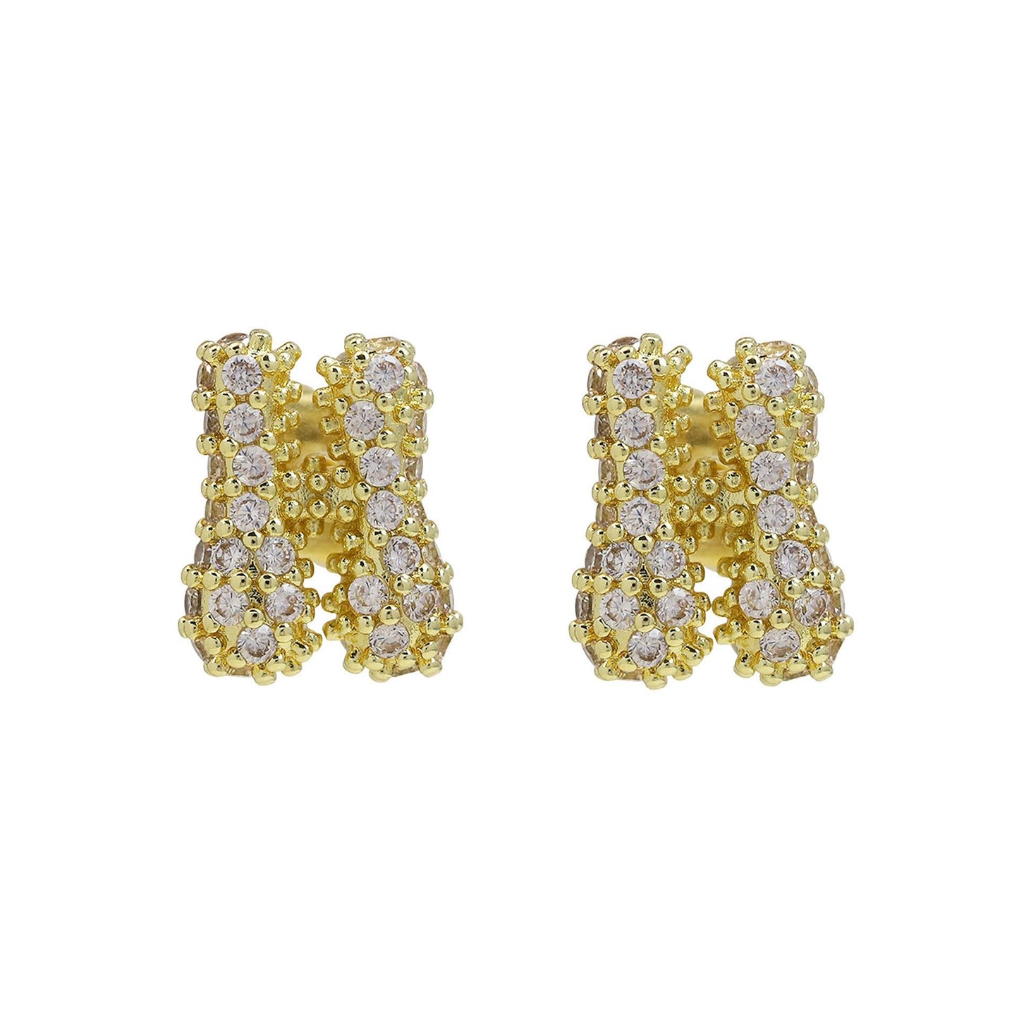 18K Brass Balloon Bubble Zircon Small Size Stud Earrings