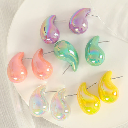 Gradient Color Hollow Water Drop Earrings Fashion Little Luxuries